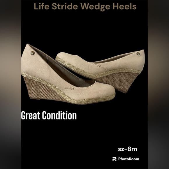 Life Stride Canvas Espadrille Wedge Heels - Picture 1 of 6